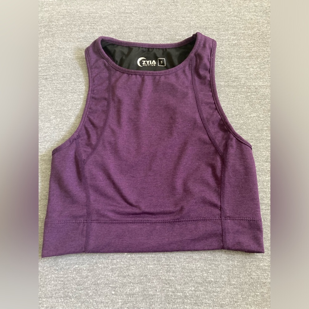 ZYIA Heather Purple Crop Tank